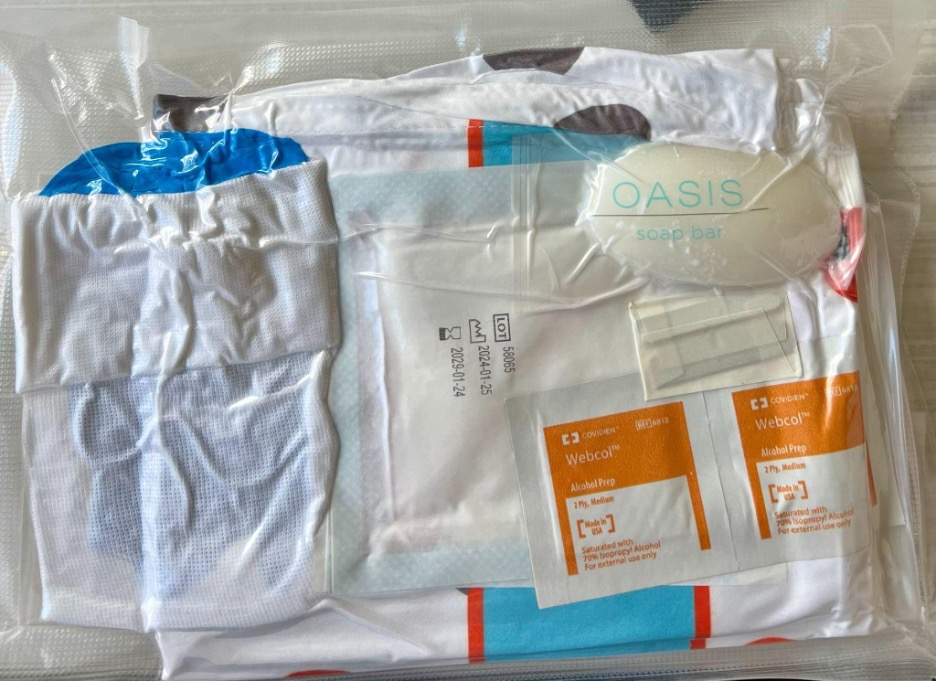 A complete birth kit with supplies