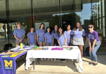 Turn Up Turnout members with Ginsberg staff member Elizabeth Netcher (far right).