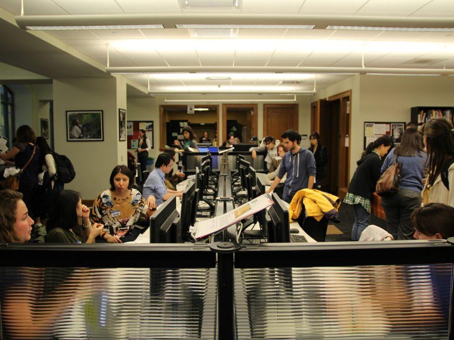 Students at the Language Resource Center.