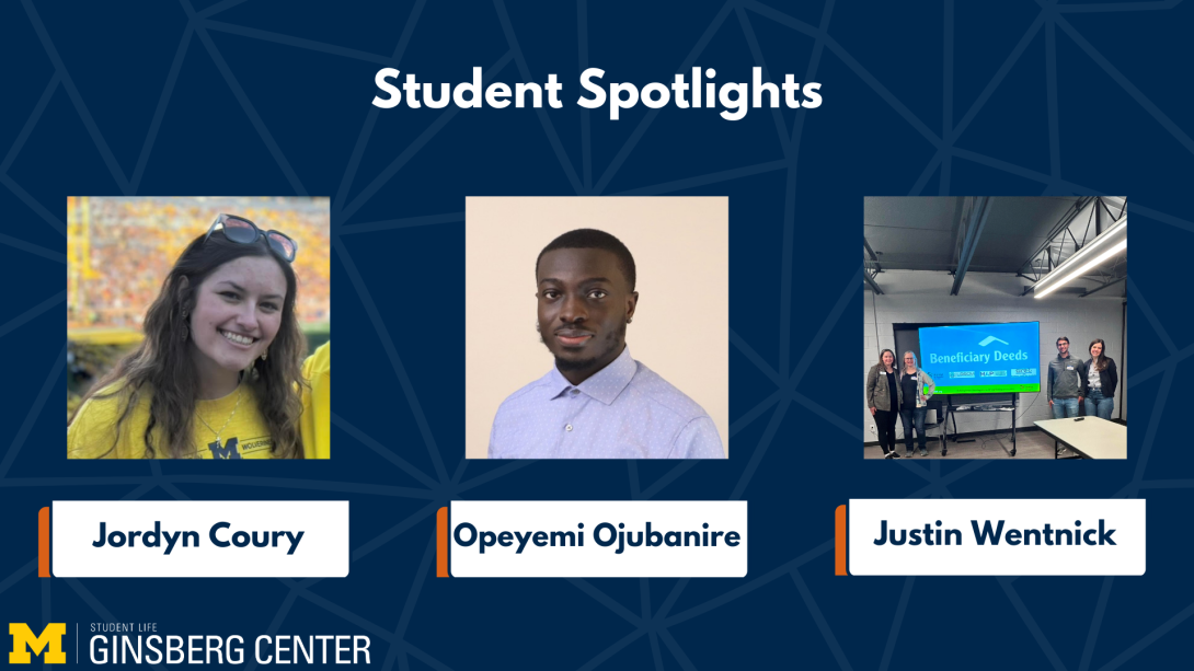 Headshots of Jordyn Coury, Opeyemi Ojubanire, and Justin Wentnick.